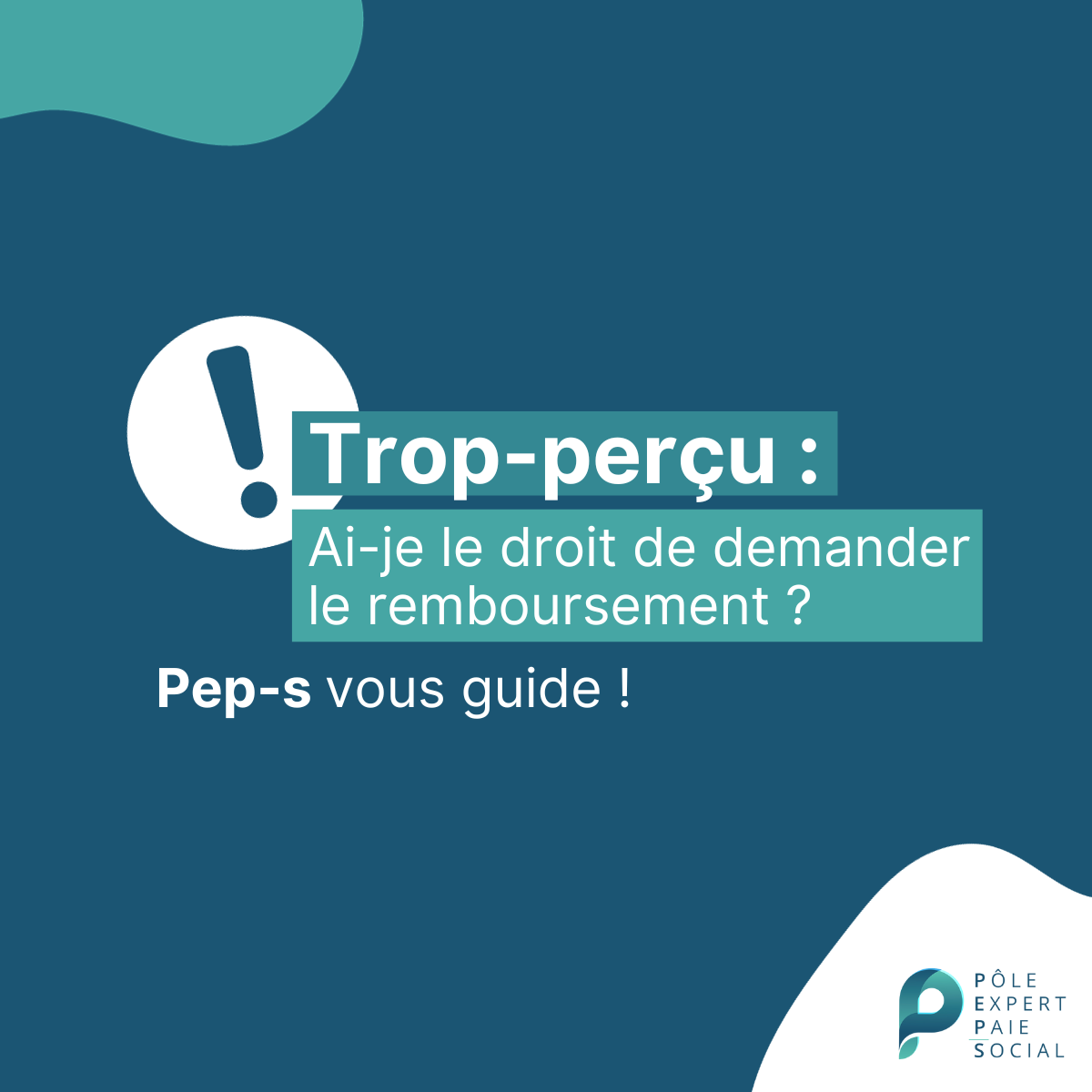 Image sur fond bleu écriture blanche au sujet de la paie trop perçu