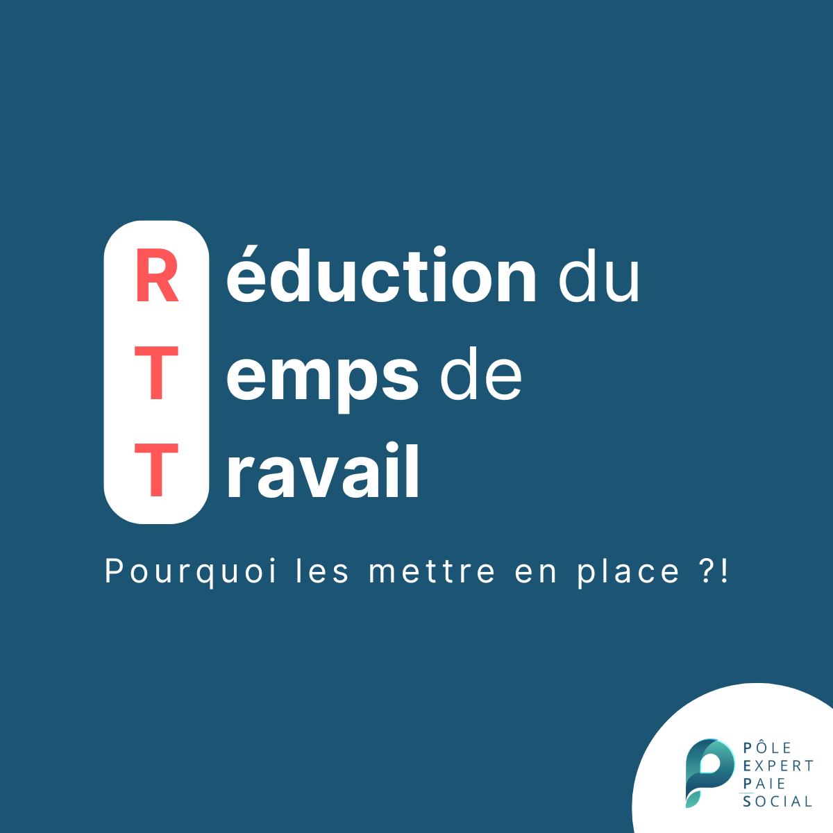 Seulement un texte d'écrit sur fond bleu : "Réduction du temps de travail".