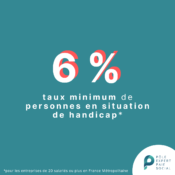 Seulement du texte avec écrit "6% taux minimum de personnes en situation de handicap"